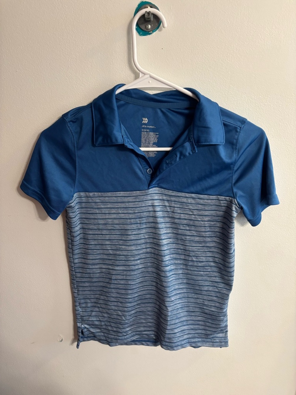 all in motion Blue Polo with Subtle Texture